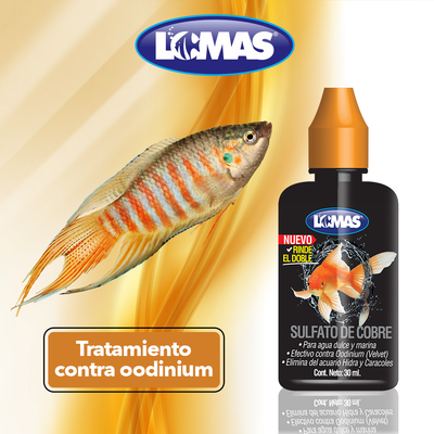 SULFATO DE COBRE 30 ML PARA PECES