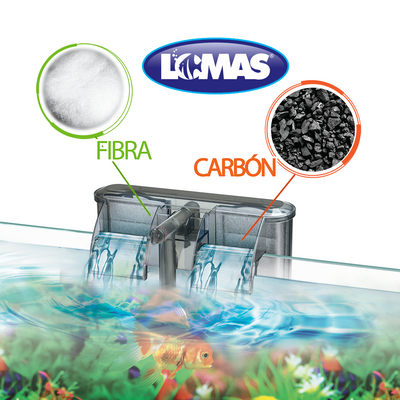 FIBRA Y CARBON ACTIVADO PARA ACUARIO 10 GR.
