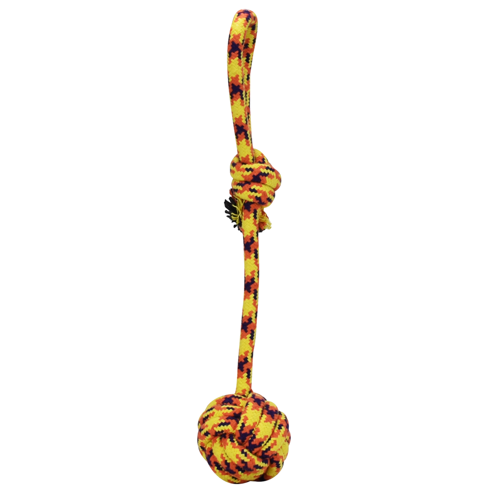 JUGUETE BOLA DE CUERDA TEJIDA C/JALADERA