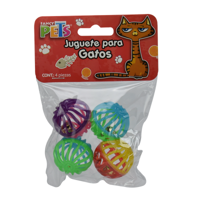 JUGUETE PELOTA BICOLOR FANCY PETS - 4 PZ