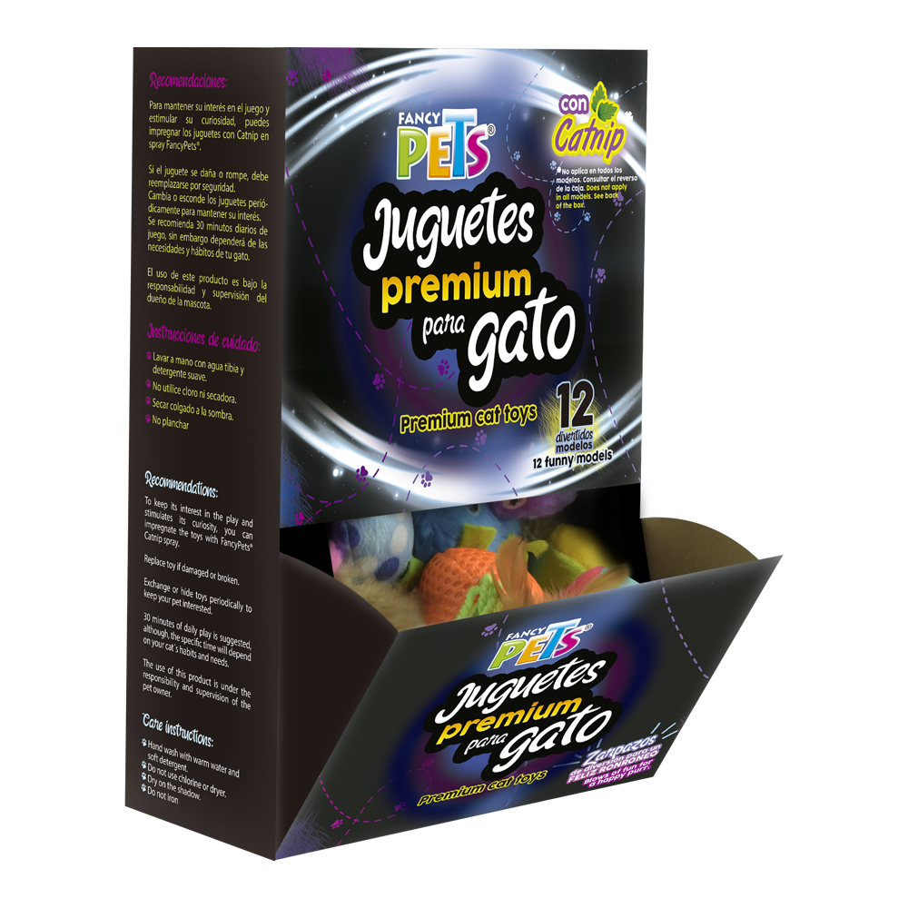 CAJA DE JUGUETES PREMIUM P/GATO 36 PZ FANCY PETS