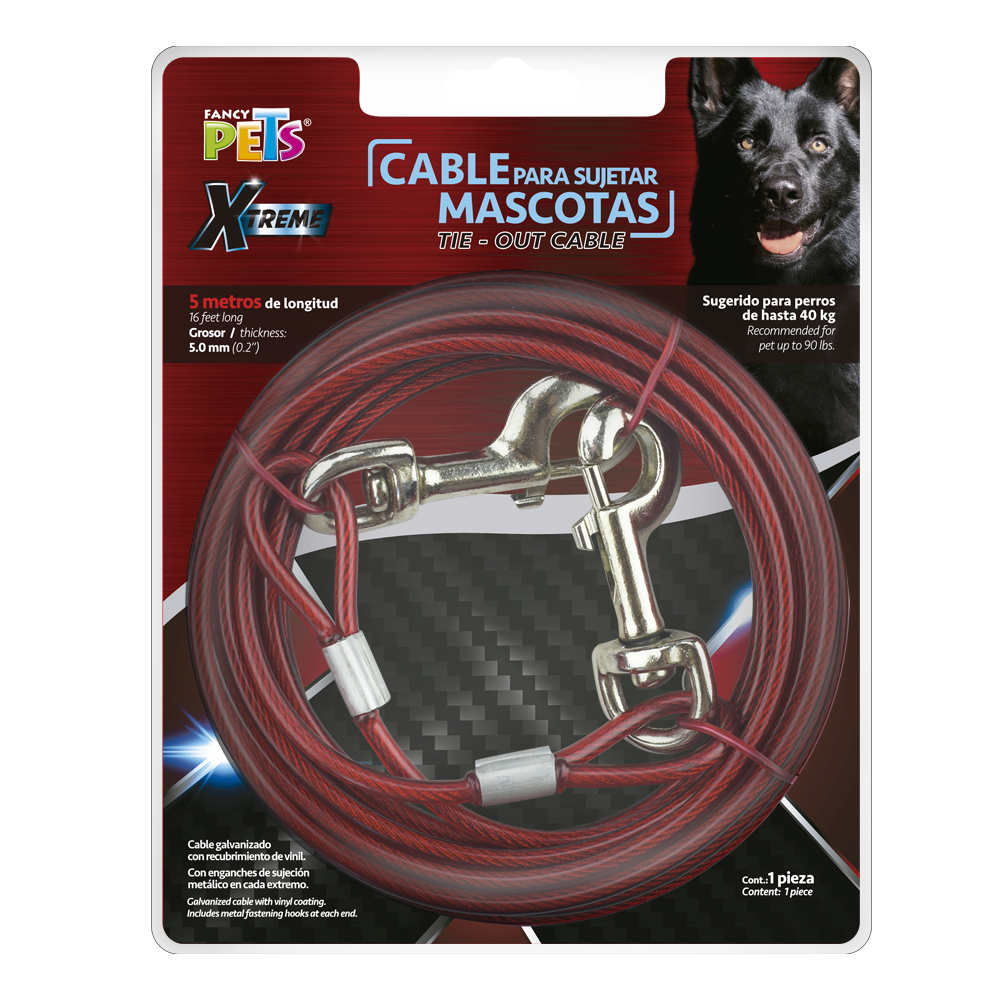 CABLE P/SUJETAR MASCOTAS 5 M FANCY PETS