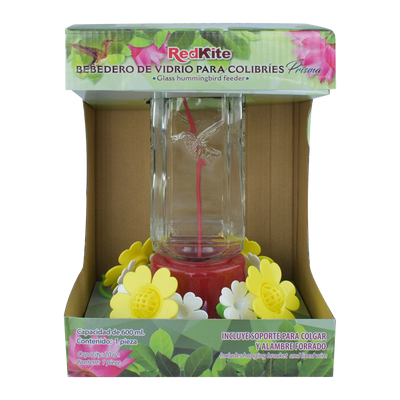 BEBEDERO DE VIDRIO PRISMA P/COLIBRÍ 600 ML REDKITE