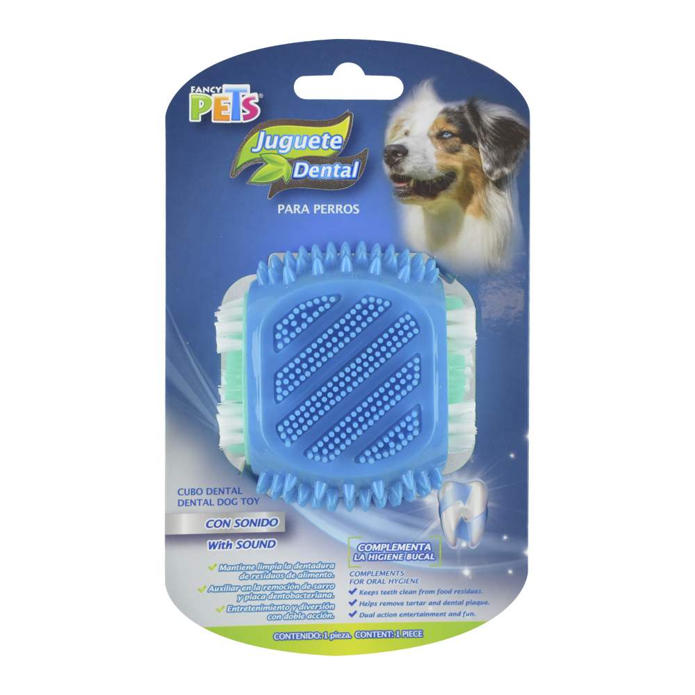JUGUETE CUBO DENTAL C/CERDAS P/PERRO FANCY PETS