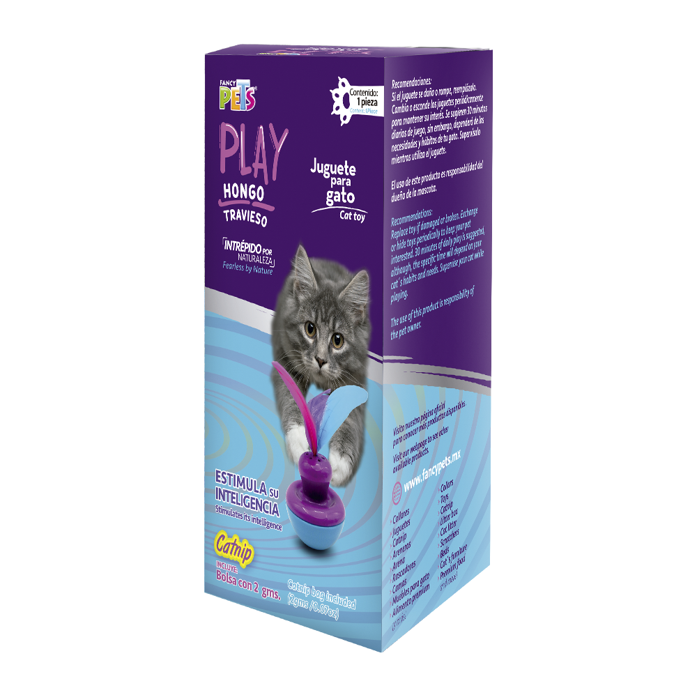 JUGUETE HONGO TRAVIESO C/CATNIP P/GATO PLAY FANCY PETS