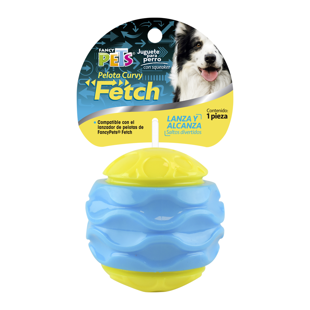 PELOTA CURVY C/SONIDO FETCH FANCY PETS
