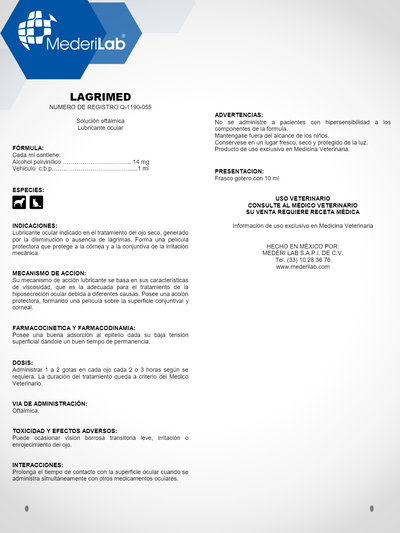 LAGRIMED SOLUCIÓN OFTÁLMICA  - MEDERILAB