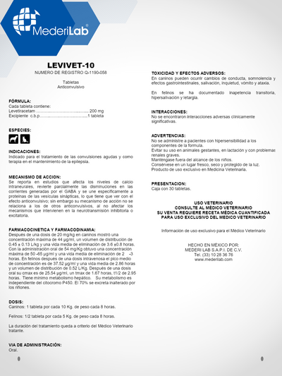 LEVIVET TABLETAS - MEDERILAB