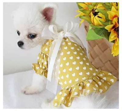 SV38 Vestido Corazón amarillo, Paw Pets