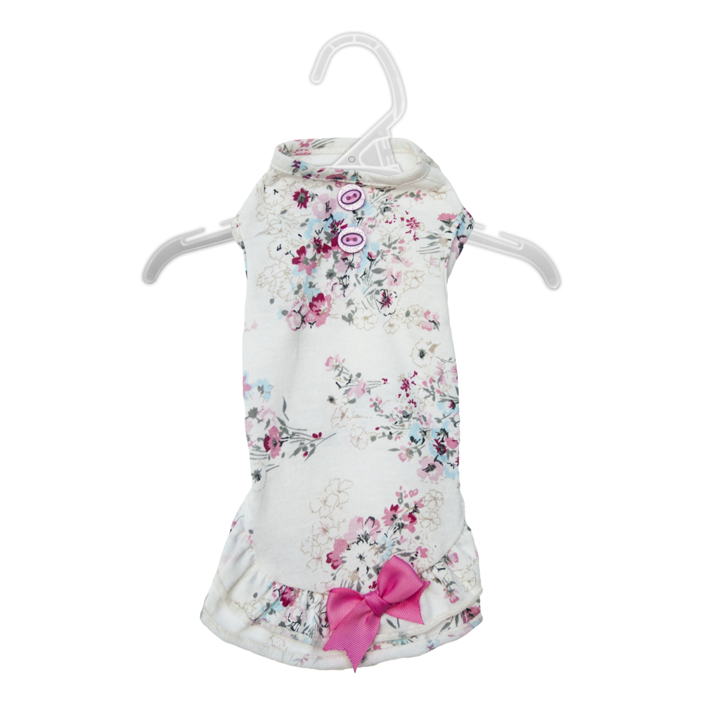 VESTIDO ESTAMPADO FLORES C/MONO FANCYPETS