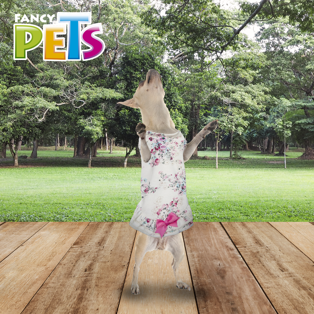 VESTIDO ESTAMPADO FLORES C/MONO FANCYPETS