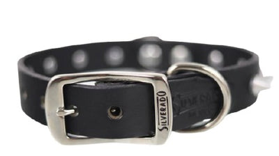Collar de Piel con Adorno de Picos 4, 5 y 9 cm de ancho - Silverado