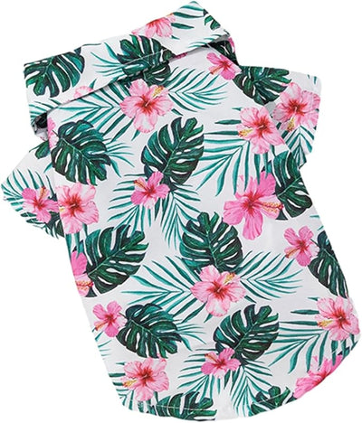 Paw Pets- Playera Hawaiana blanca