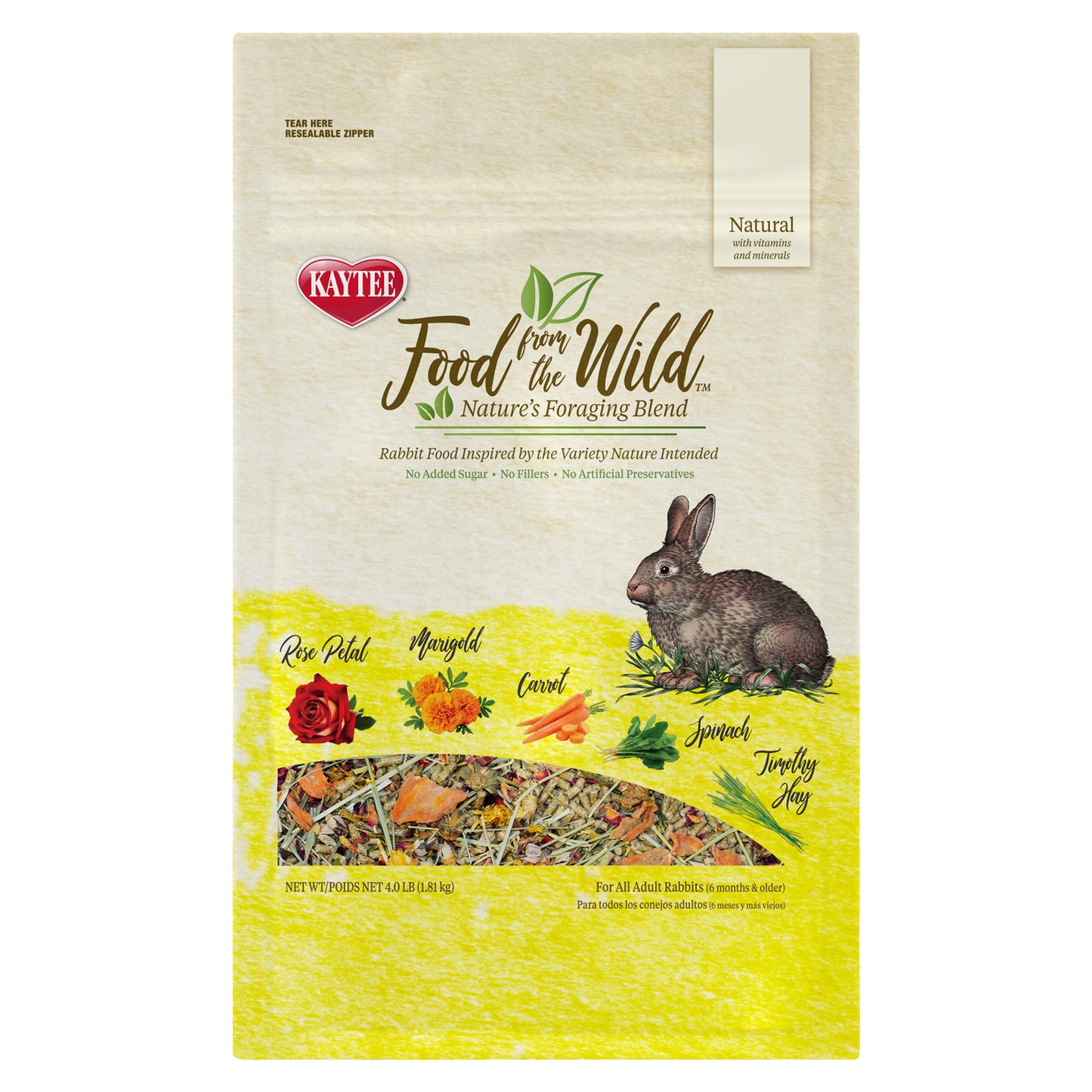 Alimento Natural Food from the Wild Conejo Adulto Kaytee