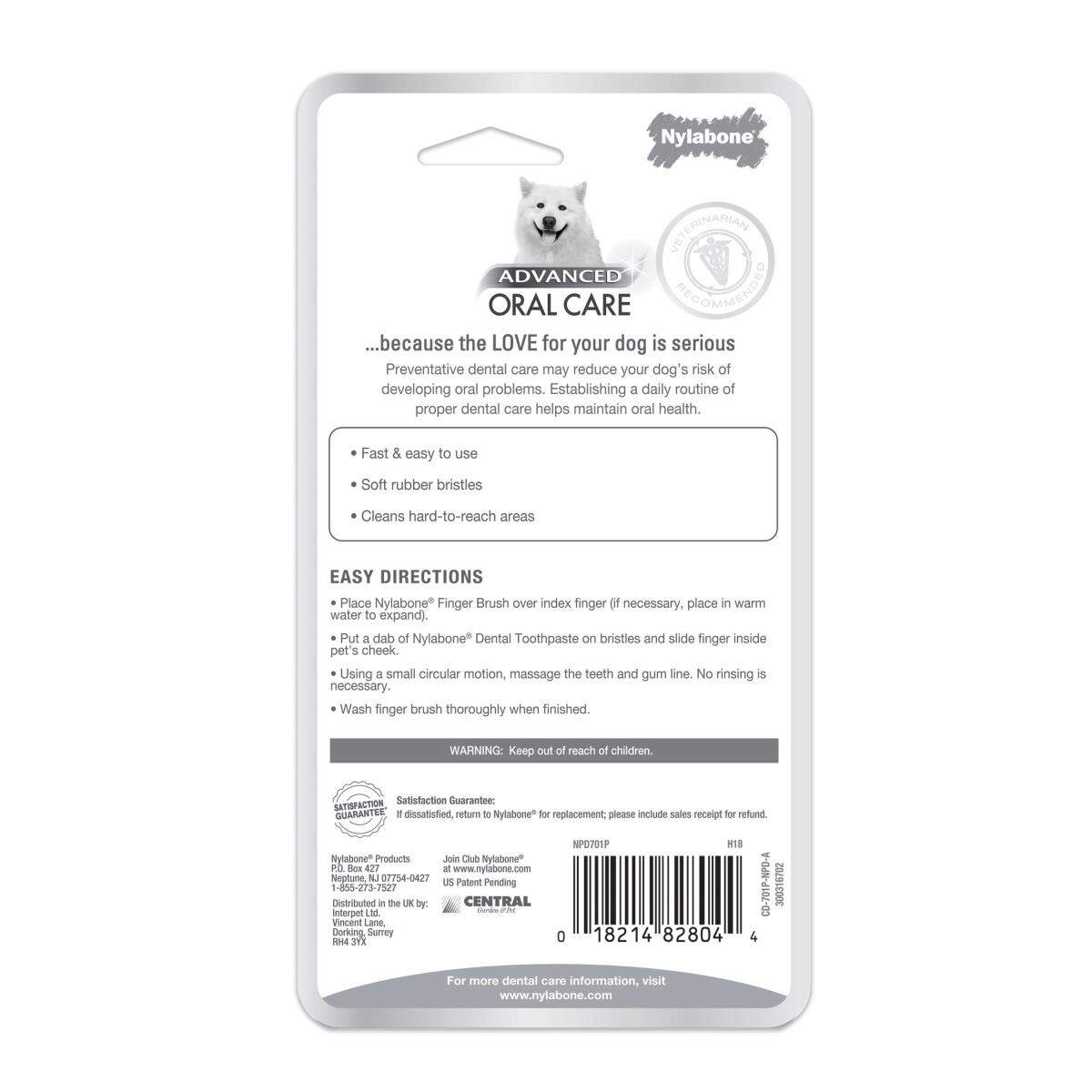 Nylabone Cepillo-Dedal Advanced Oral Care 2pzas