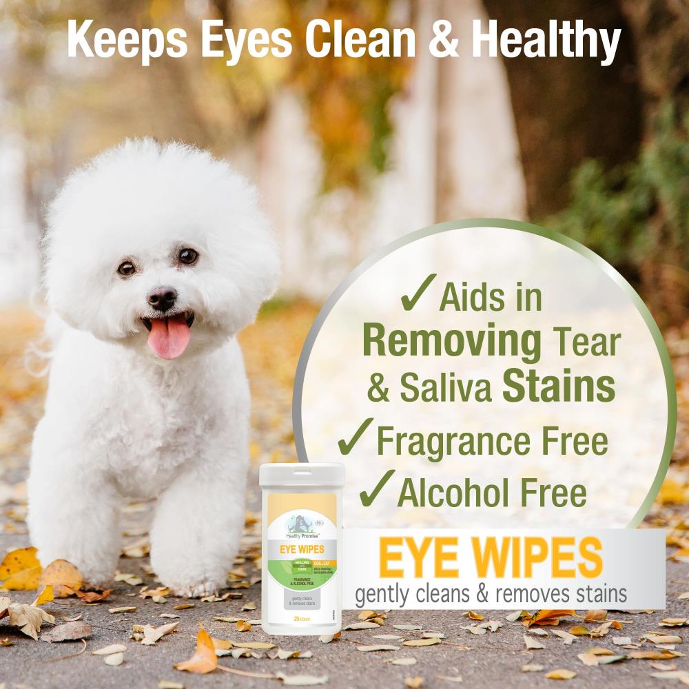 Four Paws Toallitas Healthy Promise ojos (elimina lágrimas y manchas en ojos) para perros y gatos