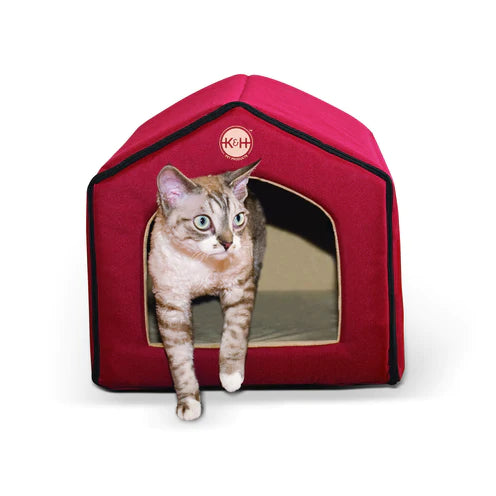 K&H Casa para interior roja/beige para gato