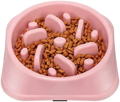 Grand Pet Plato para Comer Lento (Rosa) para perros chicos