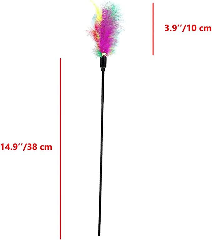 Juguetes de plumas de gato, varita interactiva para gatos