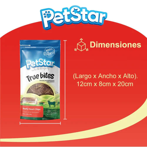 BEEFY HEART CHIPS 80 GRS - PETSTAR