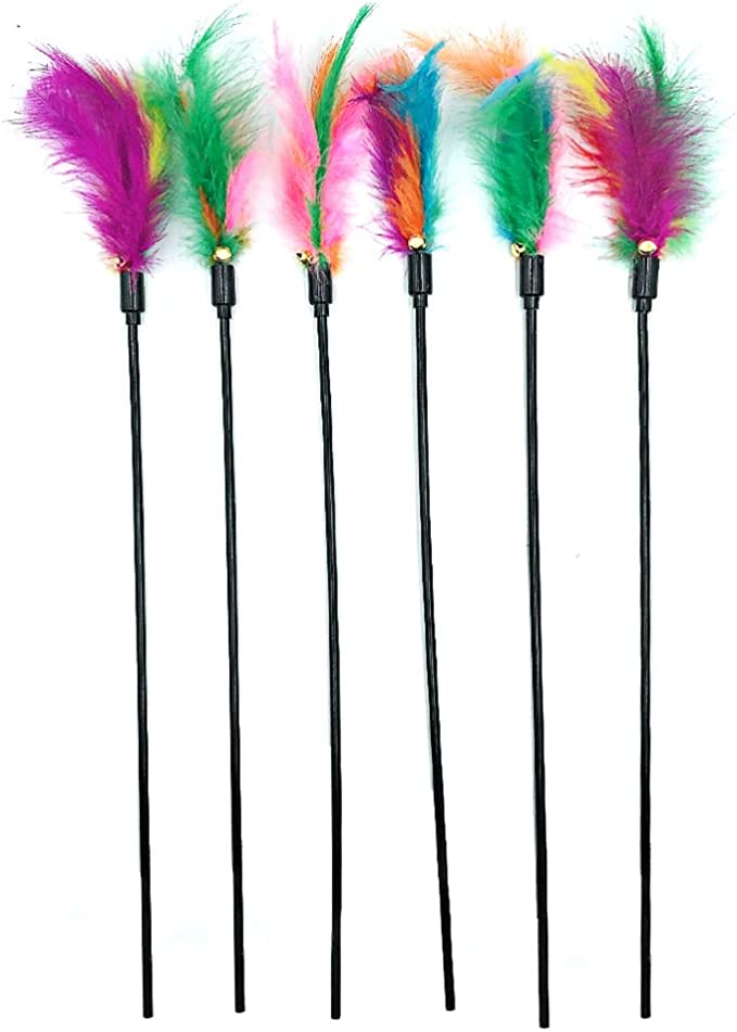 Juguetes de plumas de gato, varita interactiva para gatos