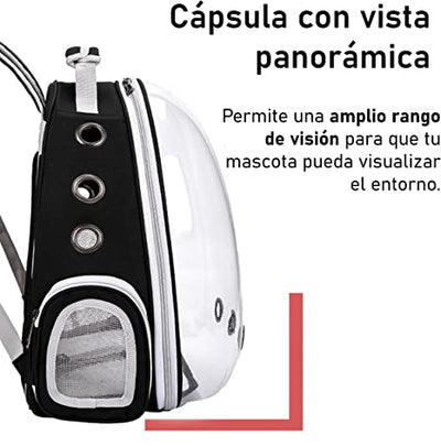 Mochila transportadora con ventana