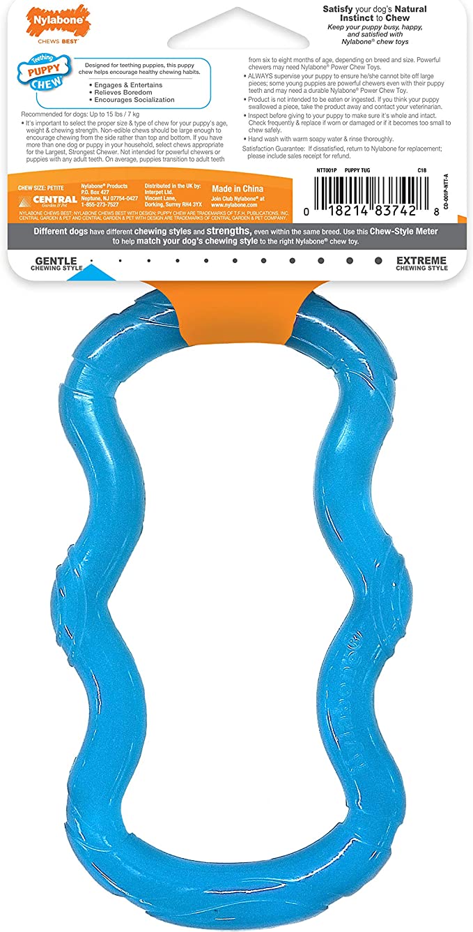 Nylabone Juguete Puppy Tug Azul Translucido
