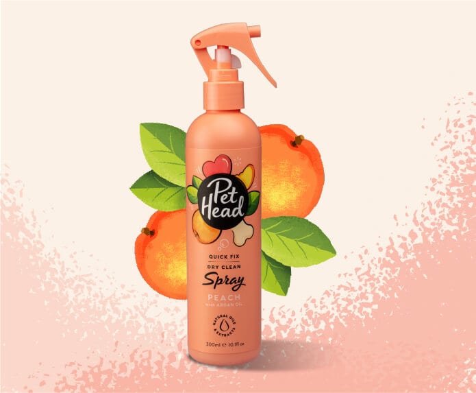 Pet Head Atomizador Desenredante Quick Fix Dry Clean Durazno con Aceite de Argan Perro 300ml