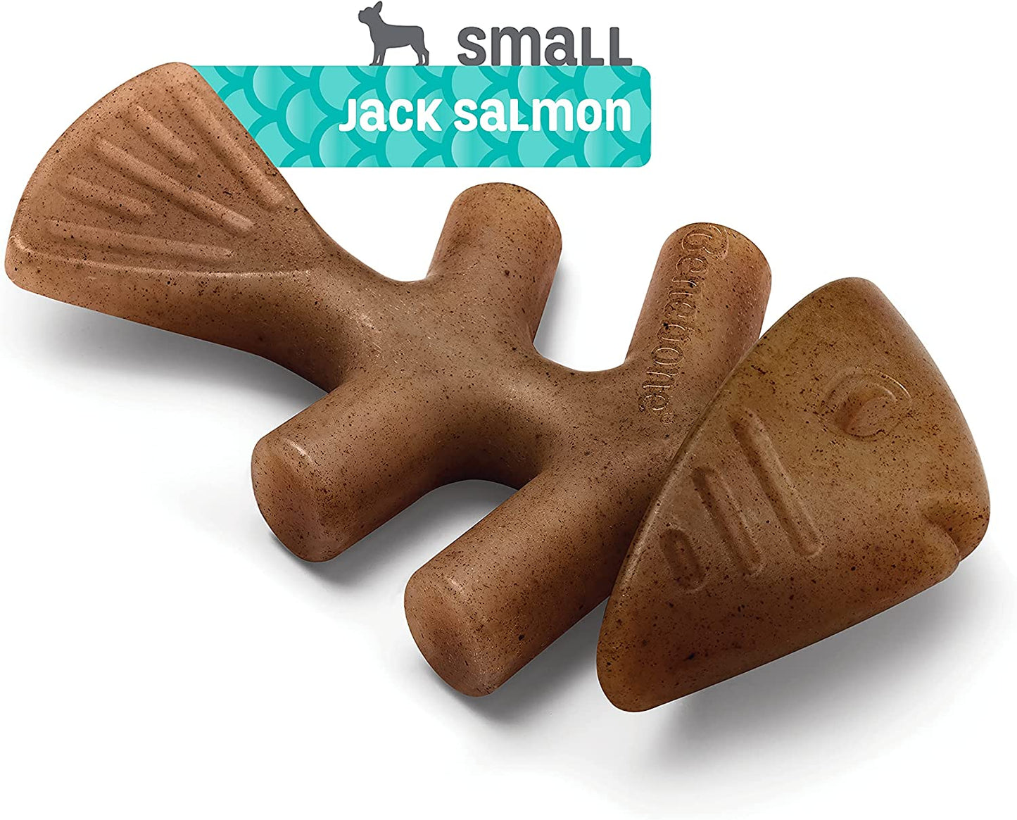 Benebone Juguete masticable para Perro con Sabor Real a salmón Fishbone