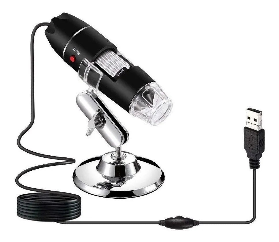 Microscopio USB Magnificación de 50X a 500X, incluye base