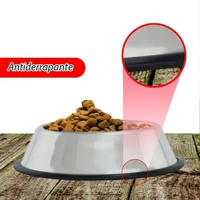 Grand Pet Plato Tazón Comedero Para Perros Antiderrapante Acero