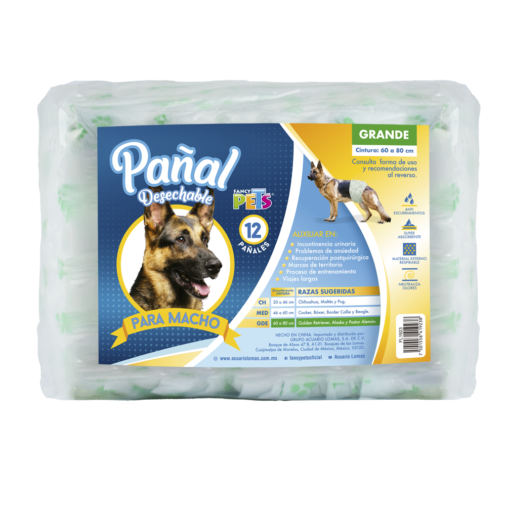 PAÑAL ESPECIAL PARA MACHO FANCY PETS 12 PZ