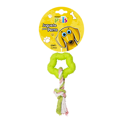 JUGUETE CUERDA C/ESTRELLA DE CAUCHO FANCY PETS