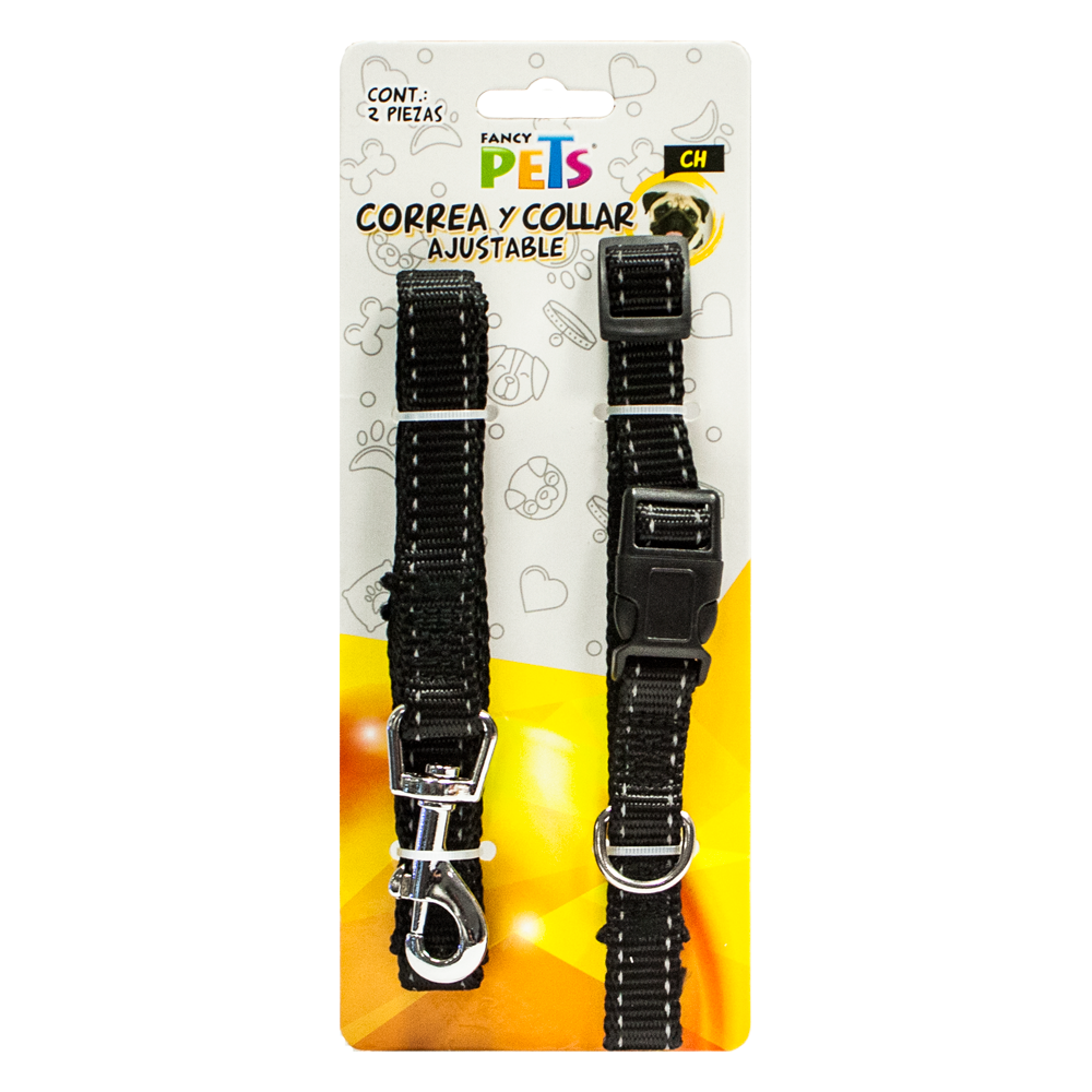 COLLAR C/CORREA C/BANDAS REFLEJANTES FANCY PETS