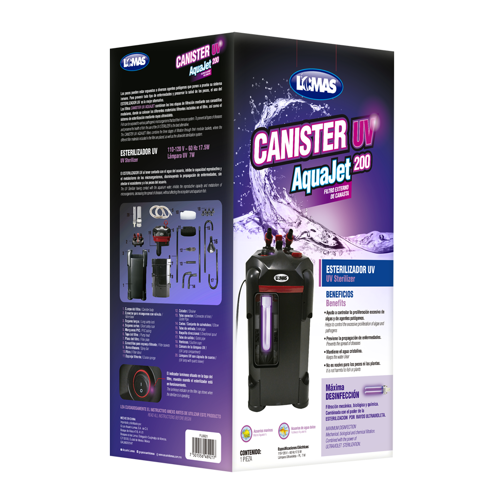 FILTRO EXTERNO CANISTER C/LUZ UV AQUAJET
