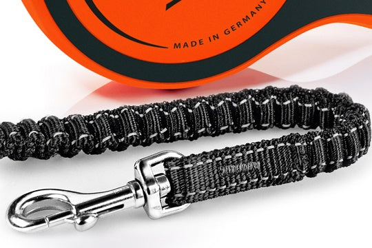 Flexi Correa Xtreme Negro/Naranja de Cinta 5 metros