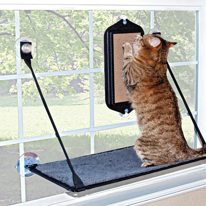 K&H Rascador de ventana EZ Mount Negro para gatos