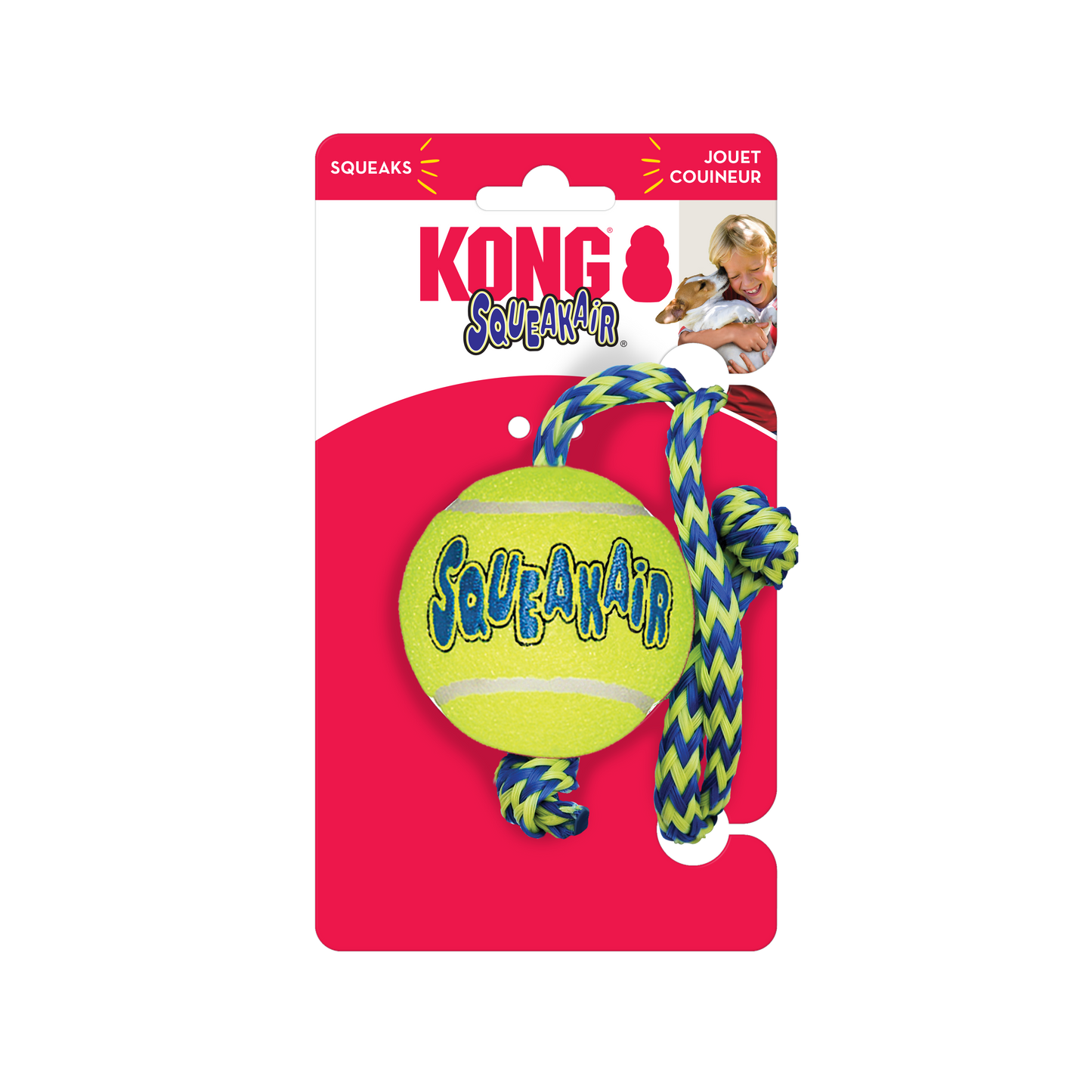 KONG Squeakair Ball W/Rope
