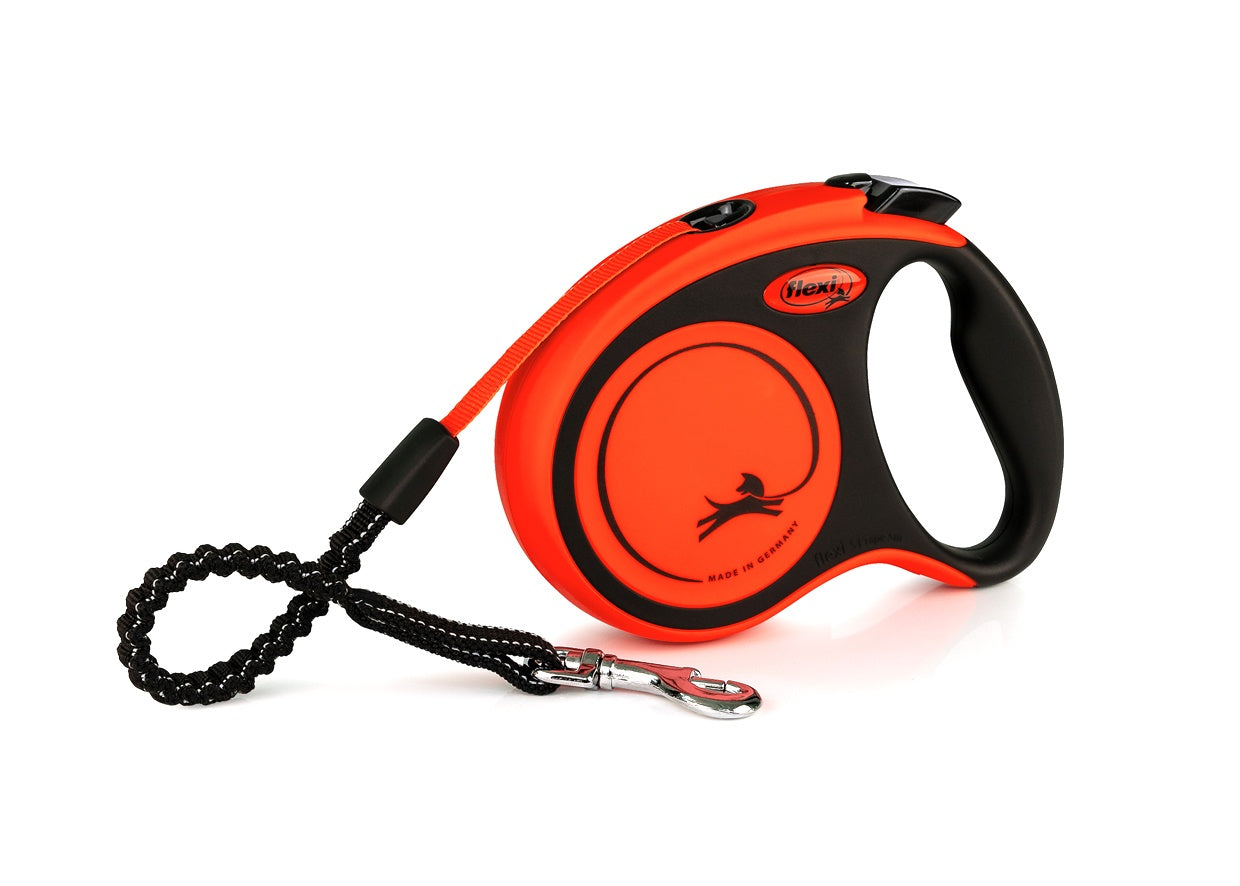 Flexi Correa Xtreme Negro/Naranja de Cinta 5 metros