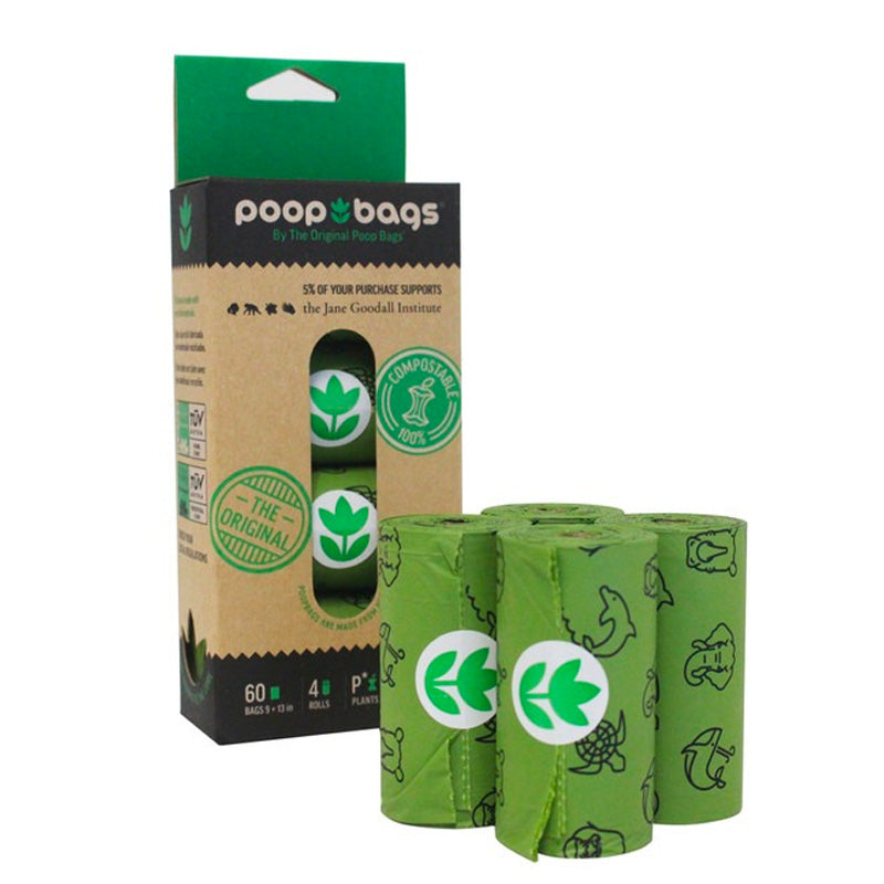 Poop Bags Bolsa Compostable 4 Rollos (60 bolsas)