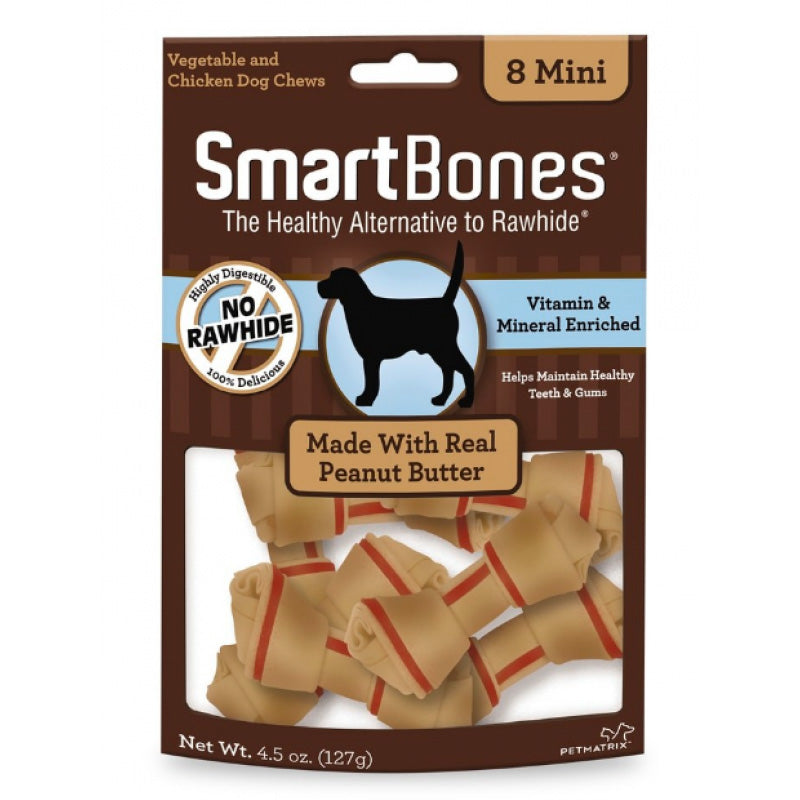 SmartBones Huesos Crema De Cacahuate Mini (8 Piezas)